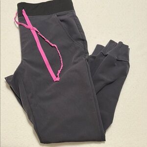Figs High Waisted Zamora Jogger Pants Charcoal Size Small